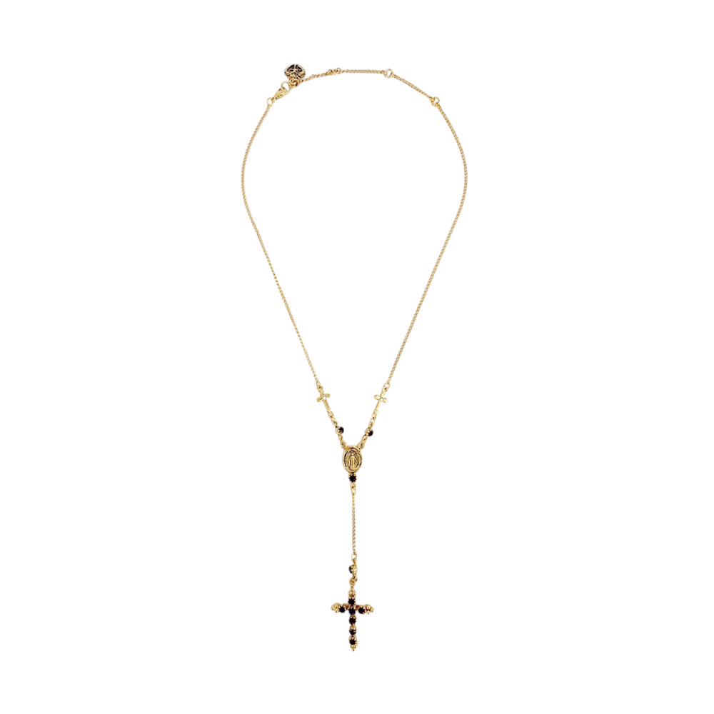 VIRGINS SAINTS & ANGELS VSA Maddie Rosary Necklace in Topaz & Gold - Picture 4 of 9